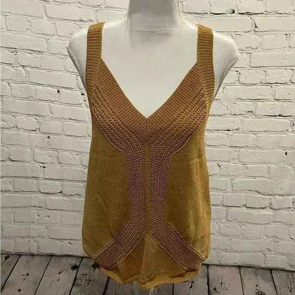 Minkpink Medium sweater tank mustard size small - Picture 1 of 6
